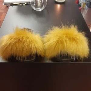 Gold Fur Slides